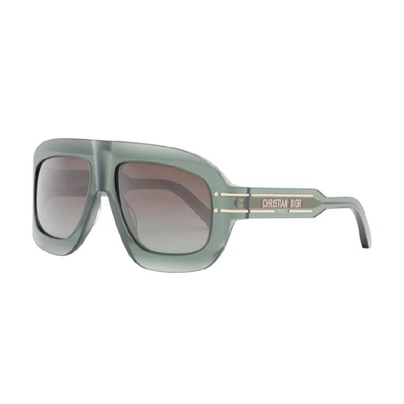 NEW DIOR SUNGLASSES, GREEN WOMEN AVIATOR DIOR DIORSIGNATURE M1U 55F2 - Picture 1 of 3